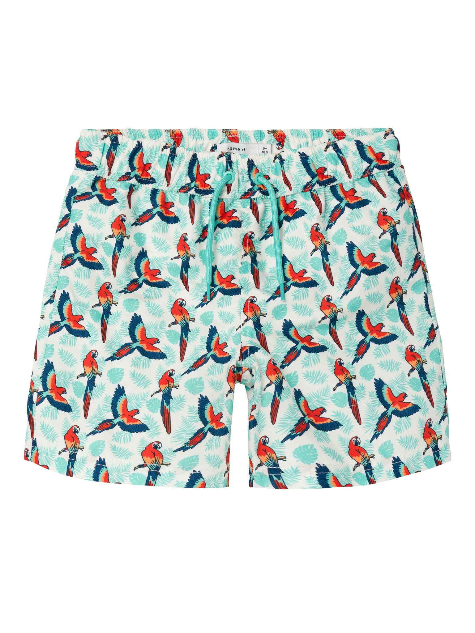 Name It Jongens zwemshort kinderen nkmzaddi papegaai print wit