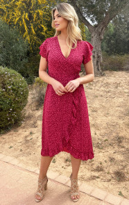 The Musthaves Floral Midi Jurk Pink