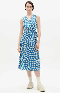 Thinking MU Damen vegan Kleid Amapola Big Butterfly Blau
