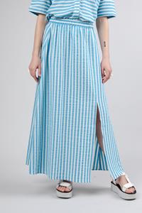 Brava Fabrics Damen vegan Streifen Langen Rock Blau