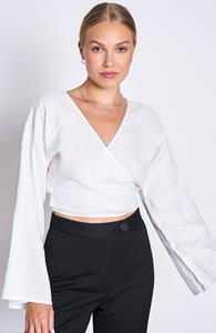 JAN N JUNE JAN 'N JUNE Damen vegan Wickelbluse Rora Weiß