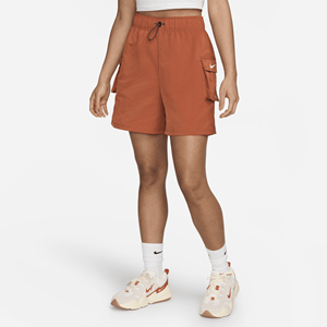 Nike Sportswear Essential Geweven damesshorts met hoge taille - Oranje