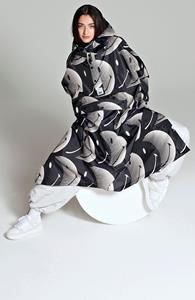 Rainkiss Herren vegan Poncho Halbmond Smiley Schwarz