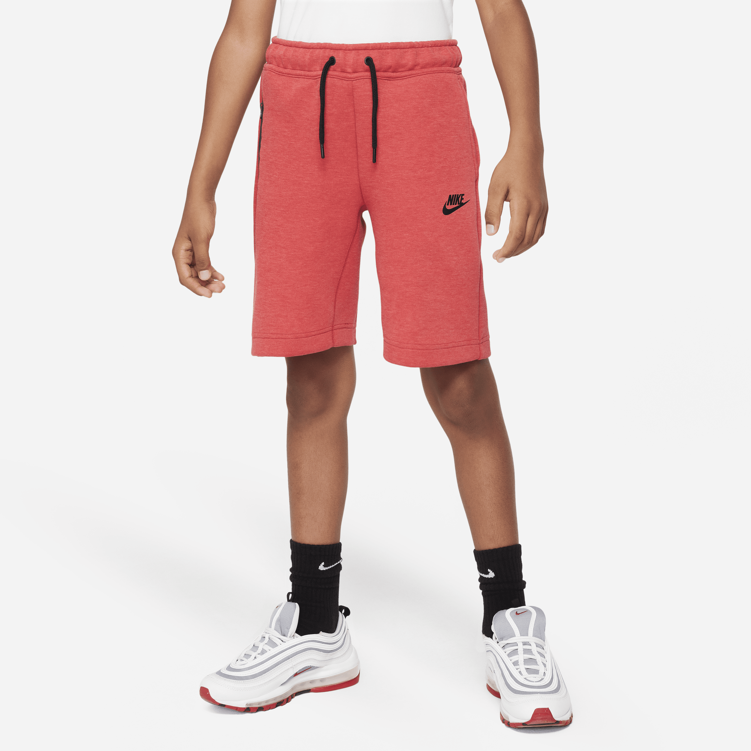 Nike Tech Fleece jongensshorts - Rood