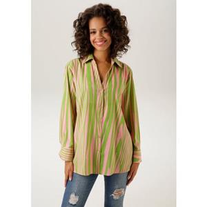 Aniston CASUAL Overhemdblouse met bloem batik-print - elk stuk is uniek