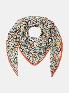 Mucho Gusto Sjaal st. tropez crochet crêpe beige multicolor leopard (copy)