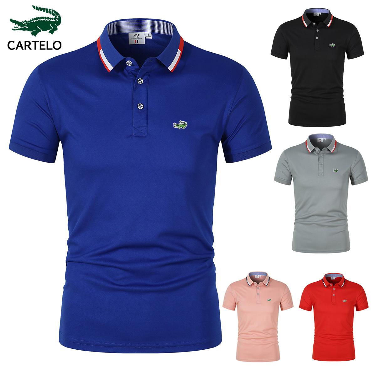 CARTELO 2024 Embroidery Summer Polo Shirt Men High Quality Men's Short Sleeve Breathable Top Business Casual Polo-shirt for Men