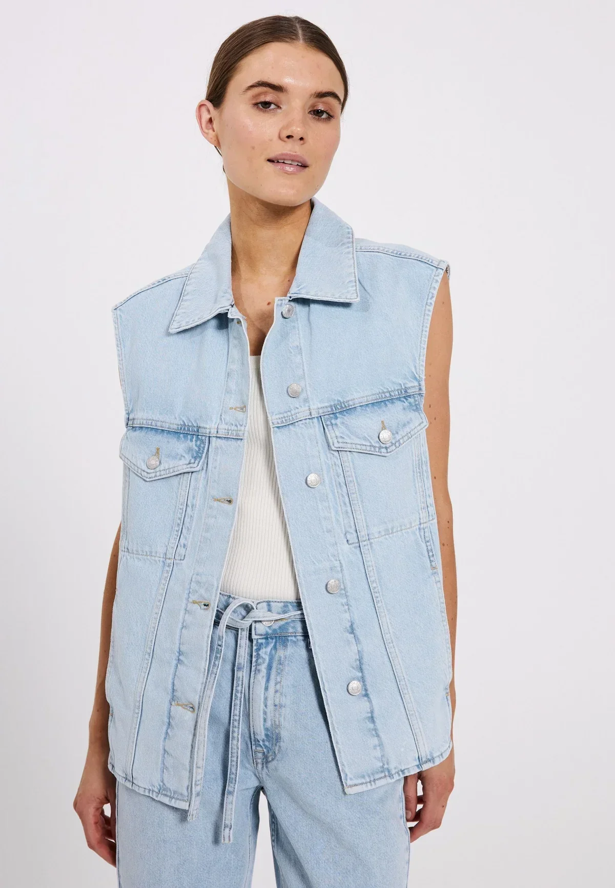 Norr Larisa denim waist coat -
