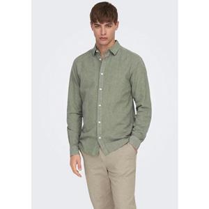 ONLY & SONS Overhemd met lange mouwen ONSCAIDEN LS SOLID LINEN SHIRT NOOS