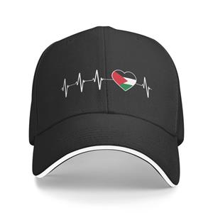 91530102MAC2AA7079 Palestijnse hartslag Baseball Cap volwassen I Love Palestina land vlag hart familie verstelbare papa hoed voor unisex vrouwen hiphop Baseball Cap