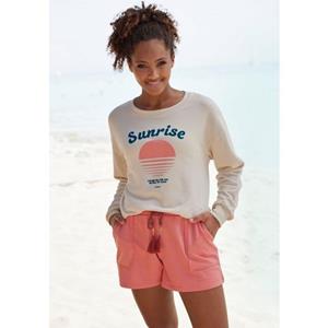Vivance Sweatshort Korte broek met opgestikte zakken en contrastkoord, loungewear
