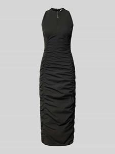 Review Midi-jurk met ritssluiting in effen design