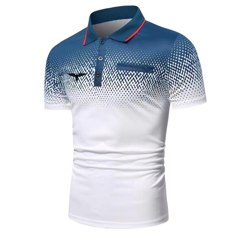 Bengbukulun Sports Fashion Pattern Printing New Short Sleeve Quick Dried Polo Shirt,Daily Casual Business Men's Polo Shirt.
