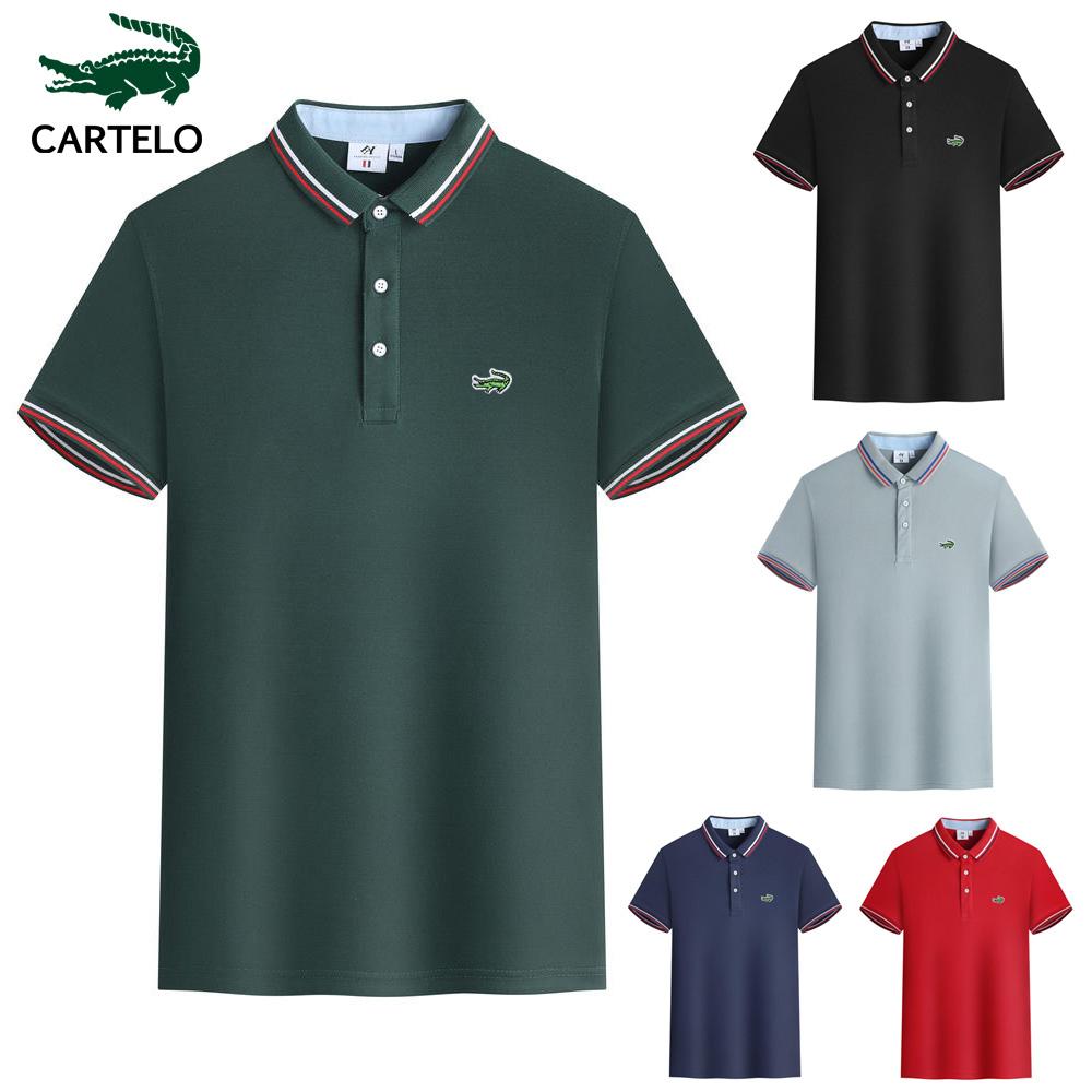 CARTELO 2024 Embroidery Summer Polo Shirt Men Hot High Quality Men's Short Sleeve Breathable Top Business Casual Polo-shirt for Men