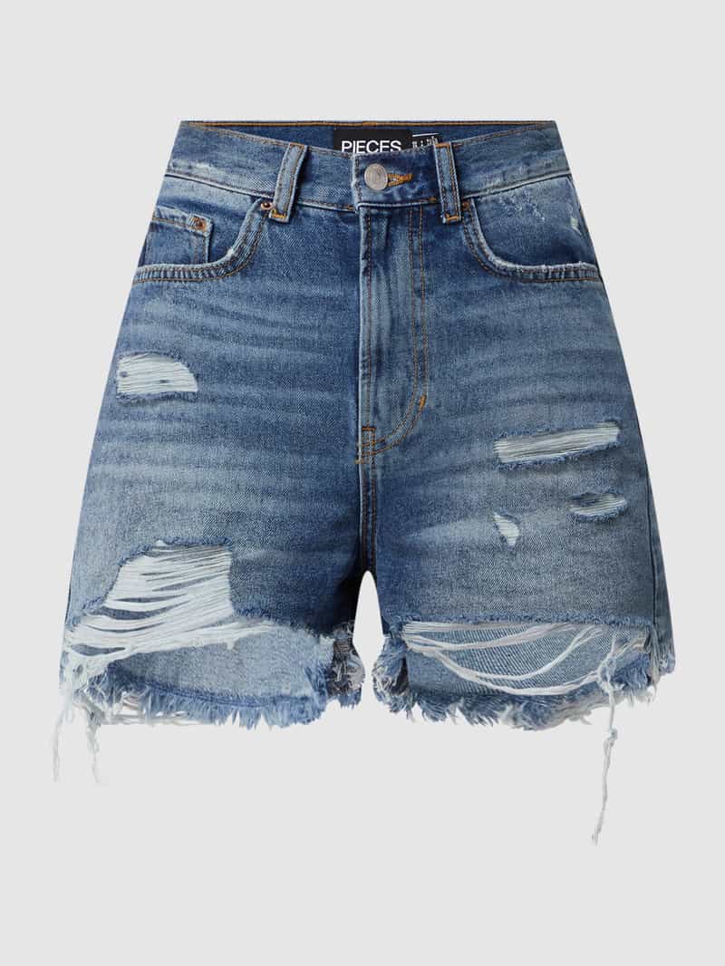 Pieces Korte high waist jeans in destroyed-look, model 'Vacay'