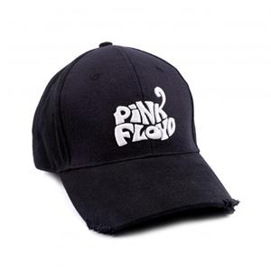 Pink Floyd unisex volwassen logo gerafelde rand pet One Size wit/zwart