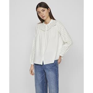Vila Viwasa o-neck ls embroidery top ecru
