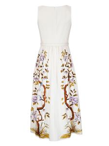 adamlippes Adam Lippes Katoenen popeline midi-jurk met print - Wit