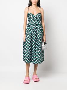 stinegoya Stine Goya Geruite midi-rok - Blauw