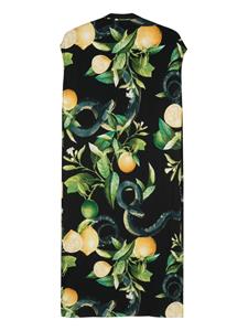 robertocavalli Roberto Cavalli Midi-jurk met print - Zwart