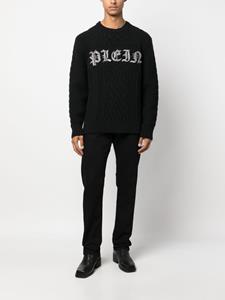 philippplein Philipp Plein Trui met logoprint - Zwart