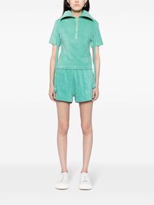 Patou Badstof poloshirt met halve rits - Groen
