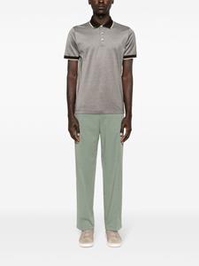 Canali Piqué poloshirt met contrasterende afwerking - Bruin