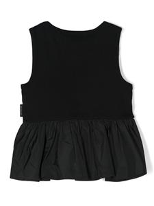 Moncler Enfant Peplum top met geborduurd logo - Zwart