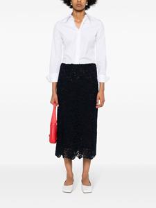 Valentino Garavani guipure-lace midi skirt - Blauw