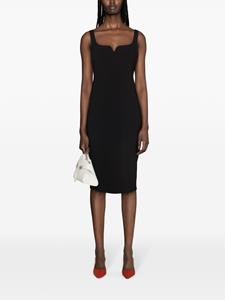 victoriabeckham Victoria Beckham Midi-jurk van crêpe met rits - Zwart