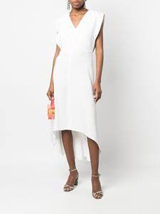 yvessalomon Yves Salomon Midi-jurk met V-hals - Wit