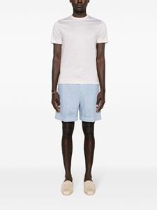 Canali Linnen shorts met slub textuur - Blauw
