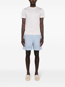 Canali Mid waist linnen bermuda shorts - Blauw