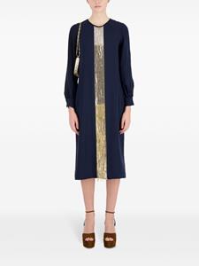 PAULA Zijden midi-jurk - Blauw