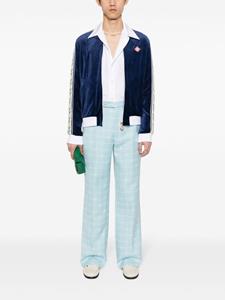 Casablanca logo-windowpane straight trousers - Blauw