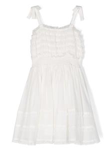 philosophydilorenzoserafinikids Philosophy Di Lorenzo Serafini Kids Katoenen mini-jurk met ruches - Wit