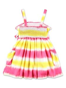 msgmkids MSGM Kids Katoenen jurk met tie-dye print - Roze