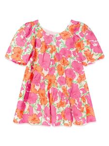 msgmkids MSGM Kids Seersucker jurk met bloemenprint - Roze