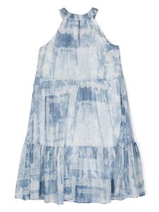 Ermanno Scervino Junior Jurk met bloemenprint - Blauw