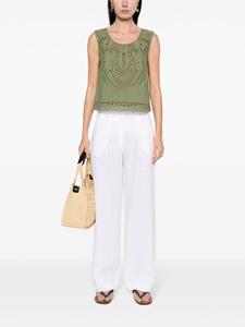 Alberta Ferretti Broderie anglaise cropped top - Groen