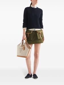 Prada Canvas mini-rok met logo - Groen