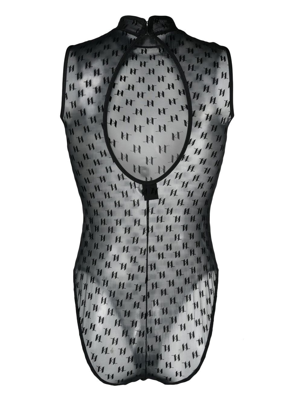 Karl Lagerfeld Doorzichtige body met monogram - Zwart