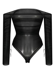 Maison Close Semi-doorzichtige body - Zwart