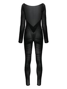 Maison Close Semi-doorzichtige catsuit - Zwart