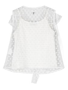 dondupkids DONDUP KIDS Shirt met geborduurde bloemen - Wit