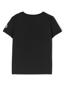 Moncler Enfant Katoenen T-shirt met monogram - Zwart