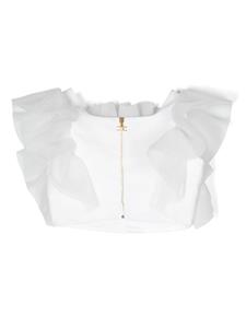 elisabettafranchilamiabambina Elisabetta Franchi La Mia Bambina Shirt met ruches - Wit