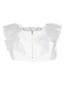 Elisabetta Franchi La Mia Bambina Shirt met ruches - Wit