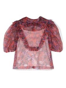 philosophydilorenzoserafinikids Philosophy Di Lorenzo Serafini Kids Semi-doorzichtig shirt met ruchekraag - Rood