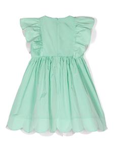 stellamccartneykids Stella McCartney Kids Katoenen jurk met ruches - Groen